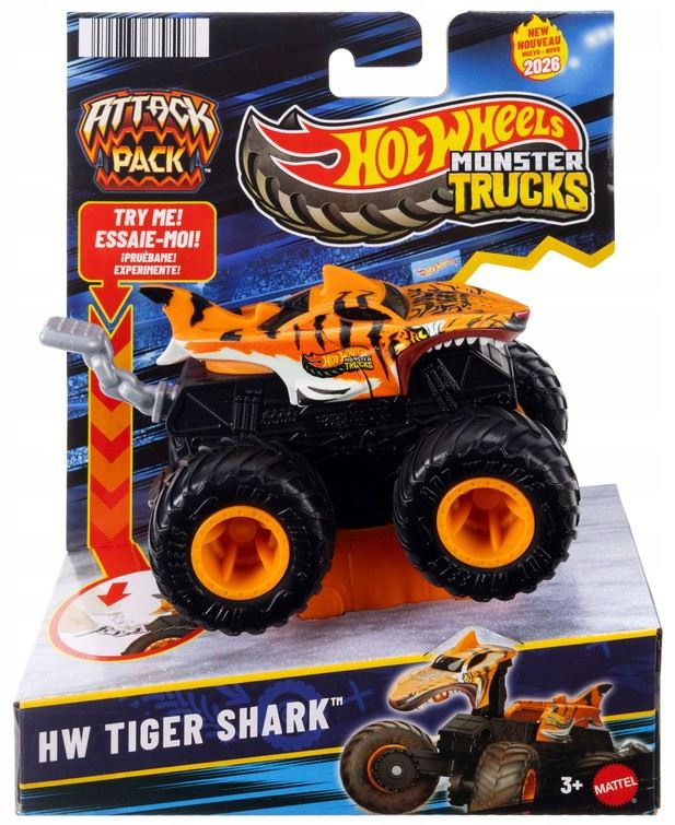 Mattel Hot Wheels Monster Trucks Attack Pack HW Tiger Shark