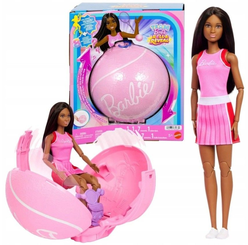 Mattel barbie® team roll & reveal rozjezd kariéry tenistka, jmy56