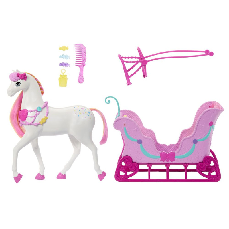 Mattel barbie® louskáček sáňky s koněm, jnh63