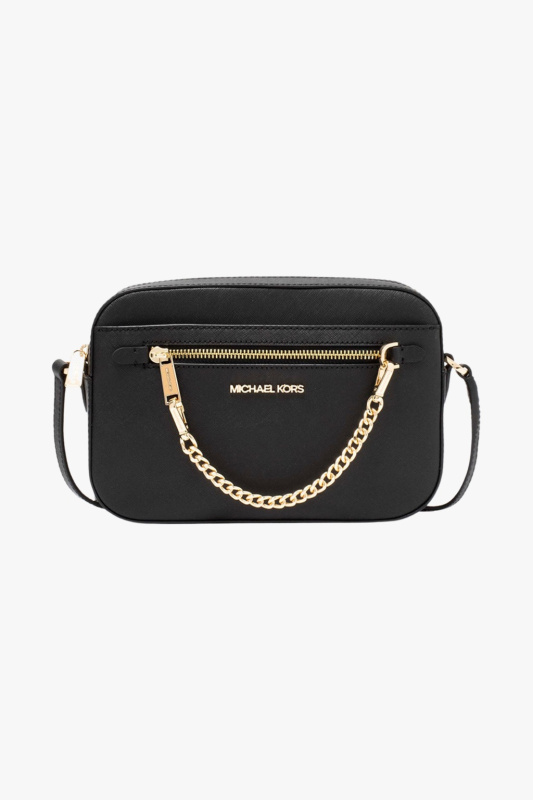 Michael Kors JET SET ITEM crossbody chain černá/zlatá dámská kabelka