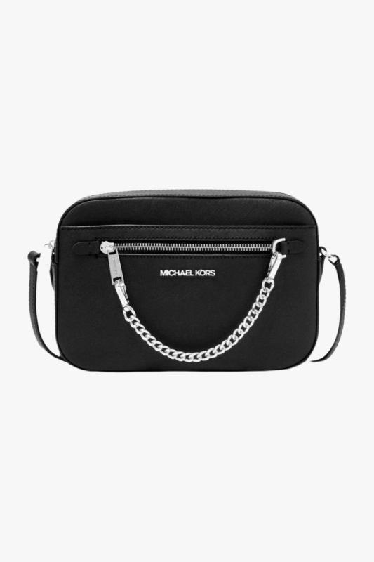 Michael Kors JET SET ITEM crossbody chain černá/stříbrná dámská kabelka