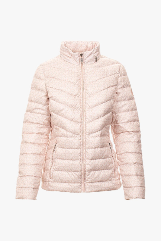 Michael Kors Short Packable Powder Blush monogram dámská přechodová bunda růžová Velikost: XS