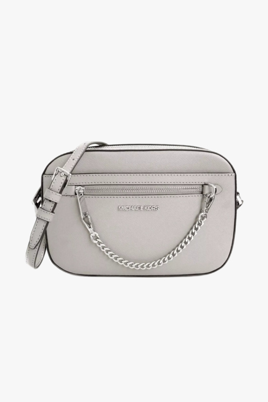 Michael Kors JET SET ITEM crossbody chain pearl grey dámská kabelka