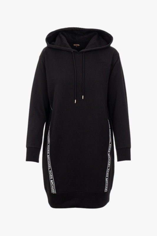 Michael Kors LOGO TAPE mikinové šaty černé Velikost: XS