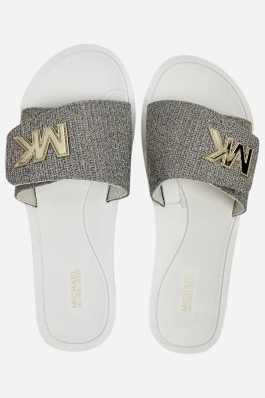 Michael Kors Palmer slide white rainbow dámské pantofle Velikost: 38