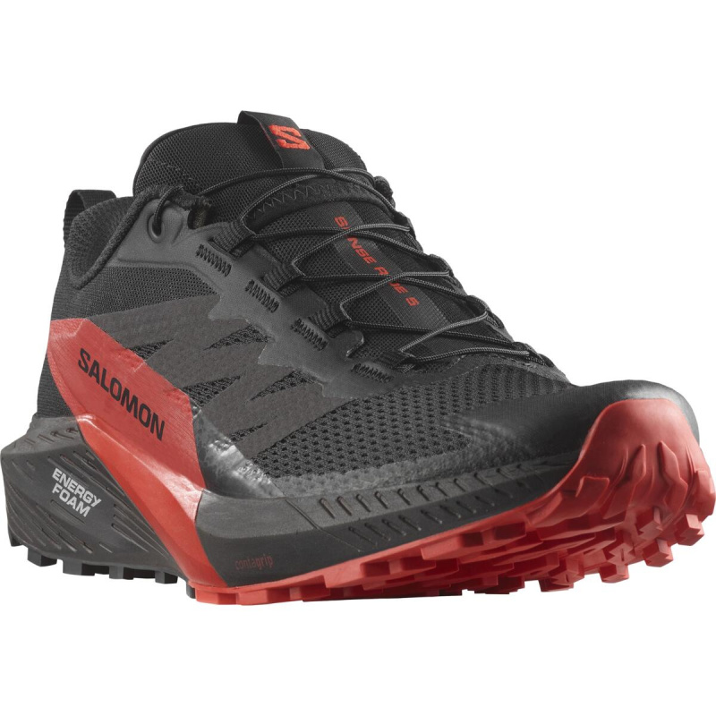 Salomon Sense ride 5 EU 46, Black/Fiery Red/Black Pánské boty
