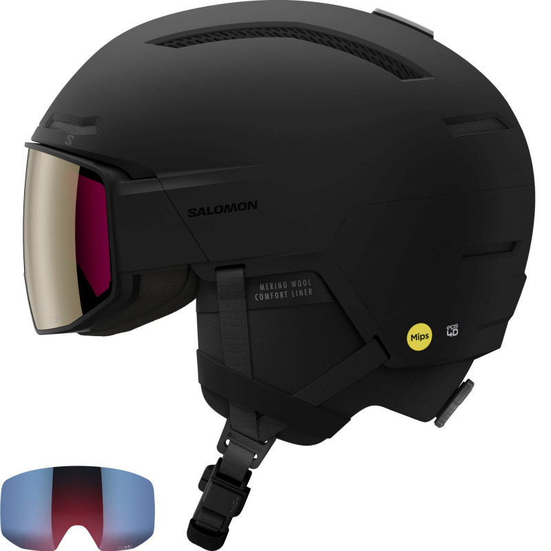 Salomon Driver Prime Sigma Plus MIPS, lyžařská helma s kšiltem, černá