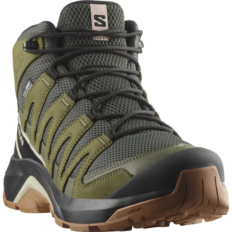 Salomon X-ADVENTURE RECON MID GTX EU 43 ⅓, Peat/Maritni Olive/Oxford Tan Pánské turistické boty