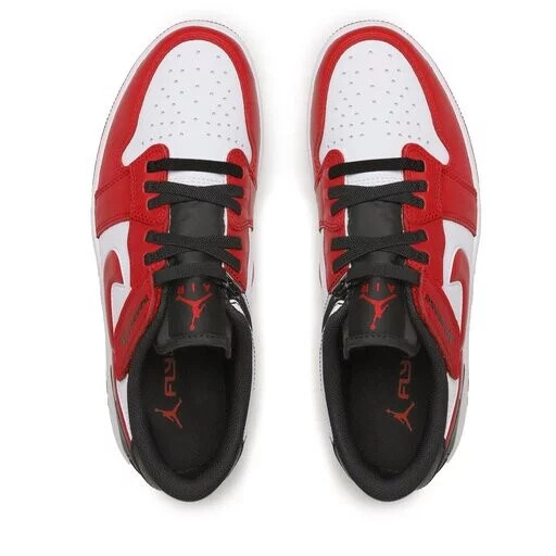 Pánské sportovní boty Air Jordan 1 Low FlyEase M DM1206-163 Červeno-bílá s černou - Nike červená-bílá 46