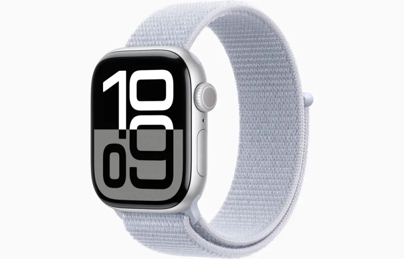 Apple Watch Series 10 42mm Stříbrný hliník s oblačně modrým provlékacím řemínkem