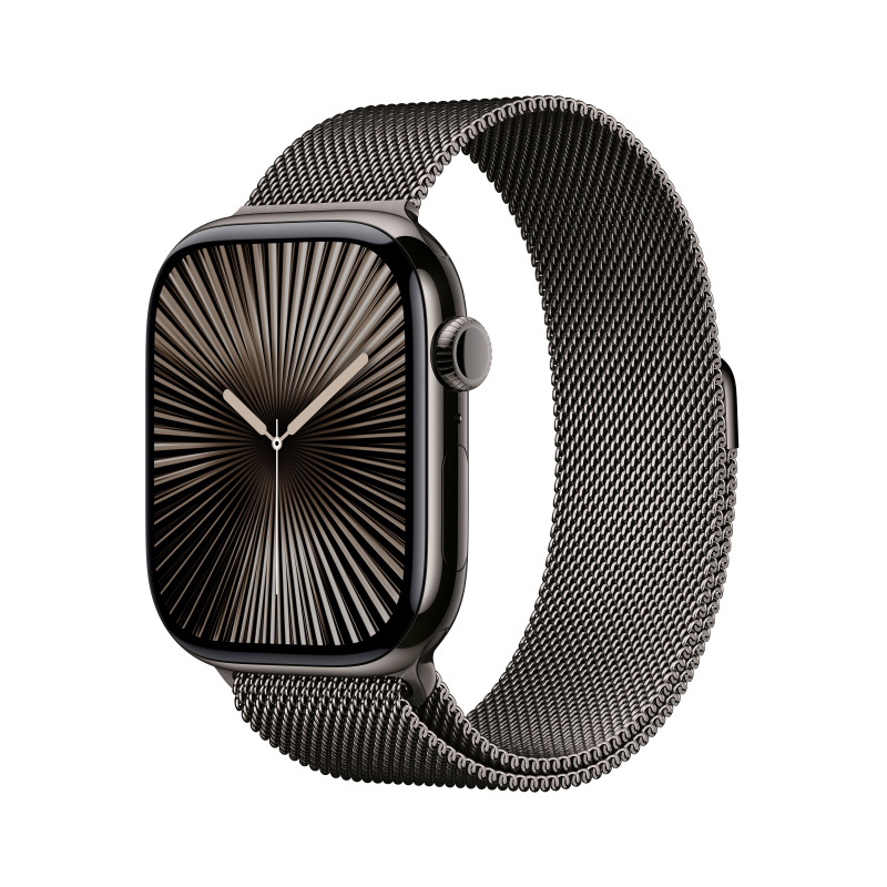 Apple Watch Series 10 Cellular 46mm Břidlicově šedý titan s břidlicově šedým milánským tahem M/L