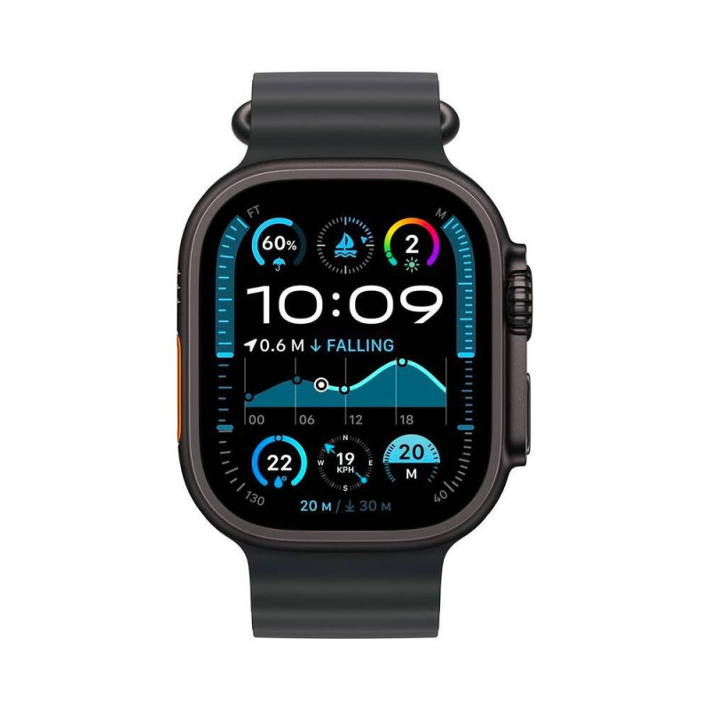 Apple Watch Ultra 2 (2024) 49mm Černý titan s černým oceánským řemínkem