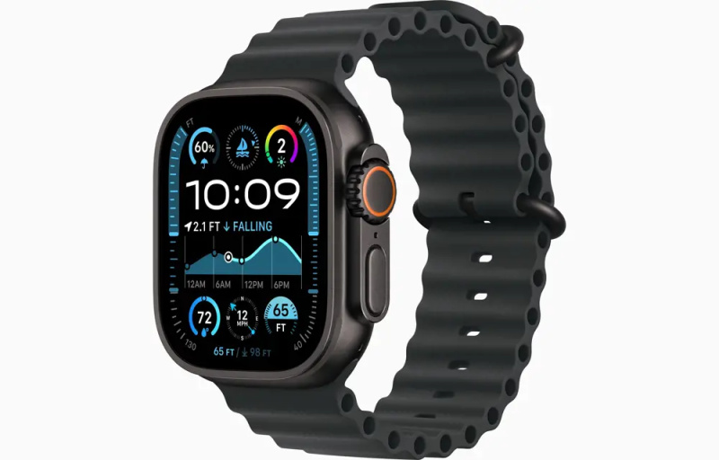 Apple Watch Ultra 2 (2024) 49mm Černý titan s černým oceánským řemínkem