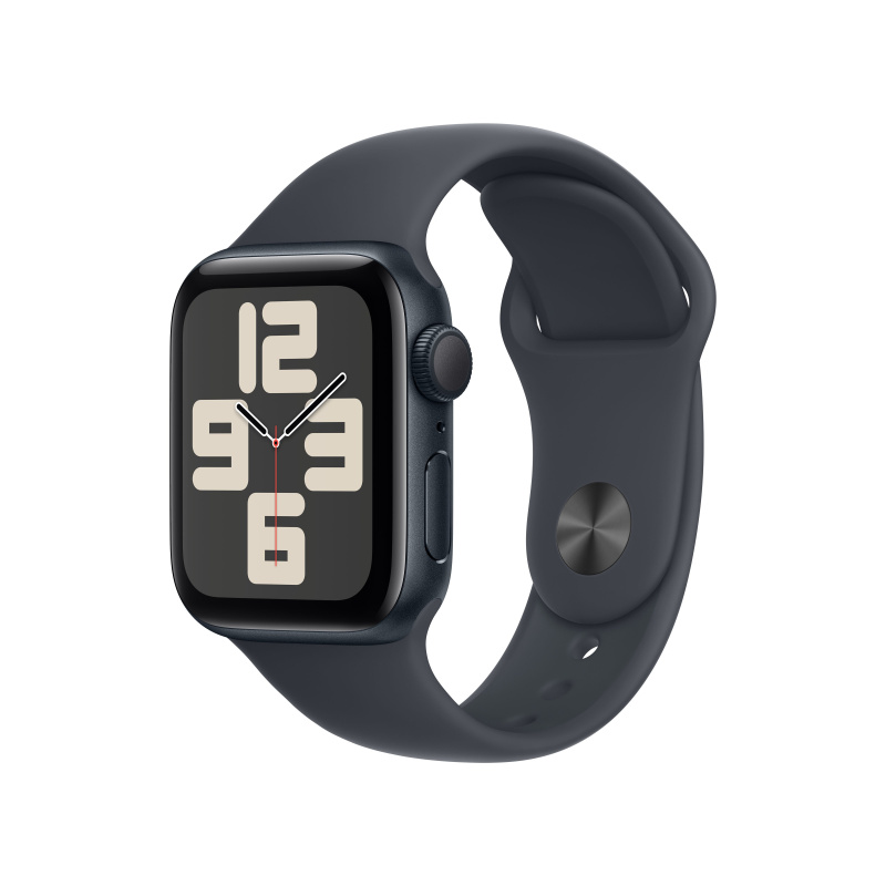 Apple Watch SE (2024) 40mm Temně inkoustový hliník s inkoustovým sportovním řemínkem M/L