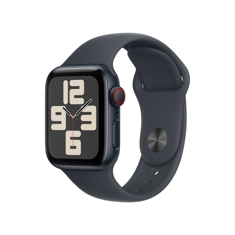 Apple Watch SE (2024) Cellular 40mm Temně inkoustový hliník s inkoustovým sportovním řemínkem M/L