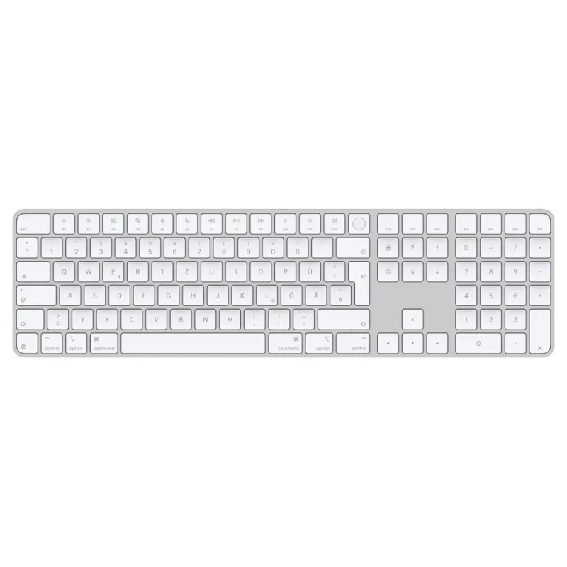Apple Magic Keyboard s Touch ID a numerickou klávesnicí stříbrná - německá Stříbrná