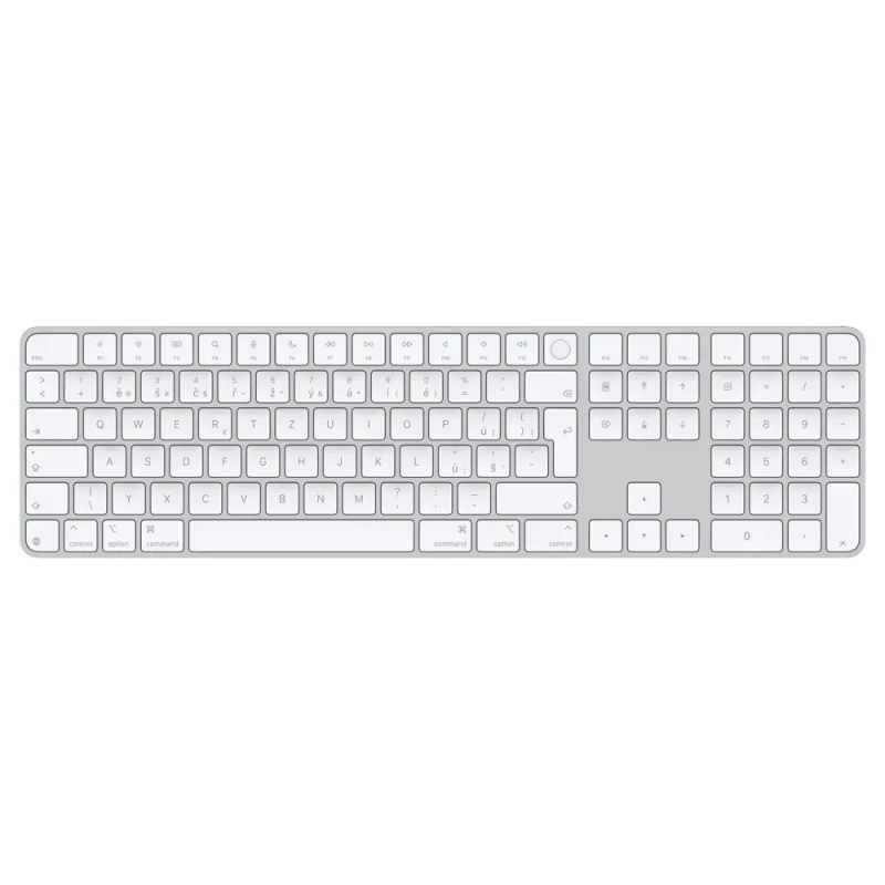 Apple Magic Keyboard s Touch ID a numerickou klávesnicí stříbrná - slovenská Stříbrná