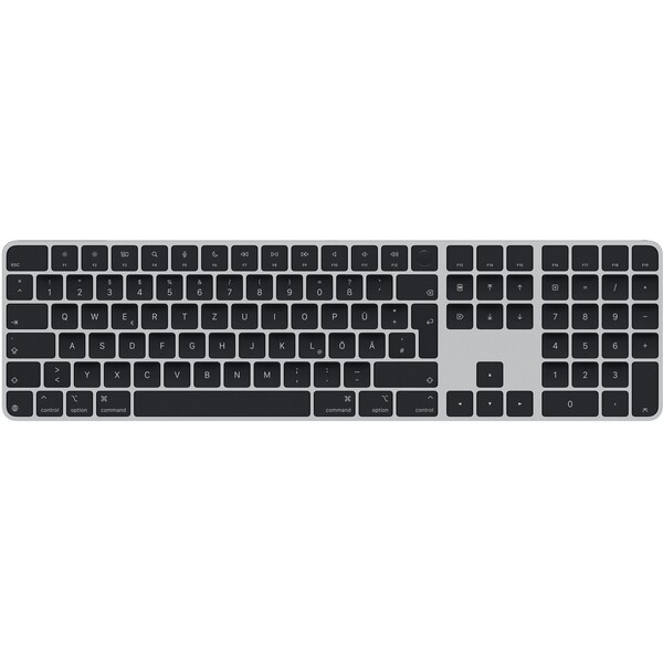 Apple Magic Keyboard s Touch ID a numerickou klávesnicí černá - německá Černá