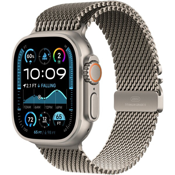 Apple Watch 44/45/46/49mm milánský tah z přírodního titanu – střední