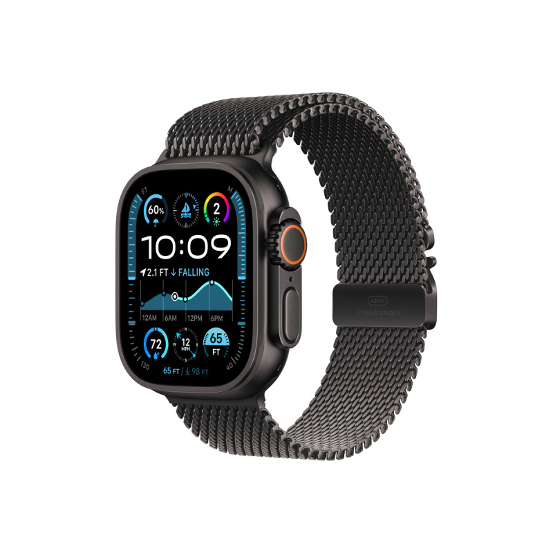 Apple Watch 49mm milánský tah z černého titanu - S (MXKF3ZM/A)