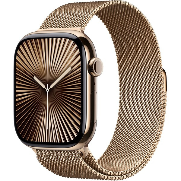 Apple Watch 44/45/46/49mm zlatý milánský tah – M/L