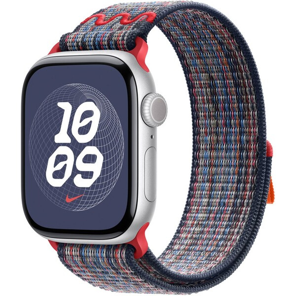Apple Watch 42mm modro-červený provlékací sportovní řemínek Nike MXU03ZM/A