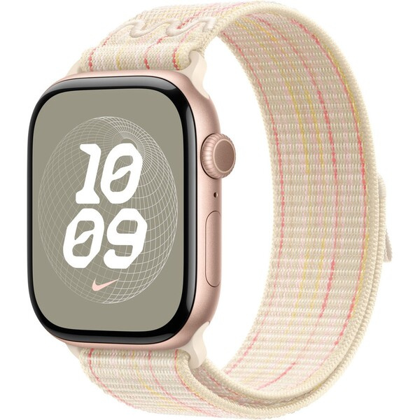 Apple Watch 46mm hvězdně bílý/růžový provlékací sportovní řemínek Nike MYJE3ZM/A
