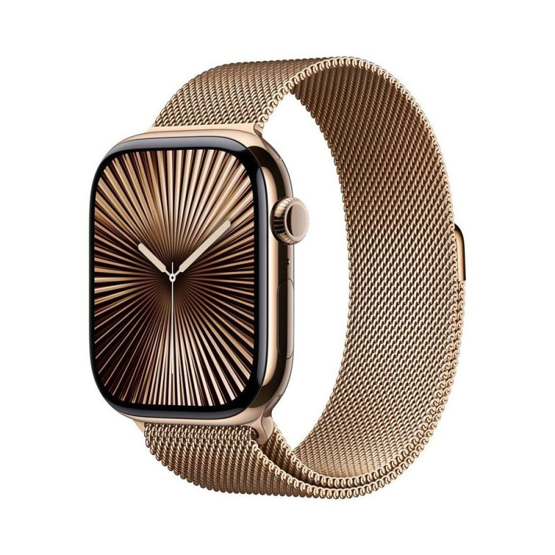 Apple Watch Series 10 Cellular 46mm Zlatý titan se zlatým milánským tahem S/M