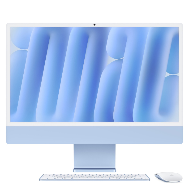 iMac 24“ 4.5K displej, Apple M4 10jádrové CPU, 10jádrové GPU, 24GB, 512GB SSD, CZ - modrý
