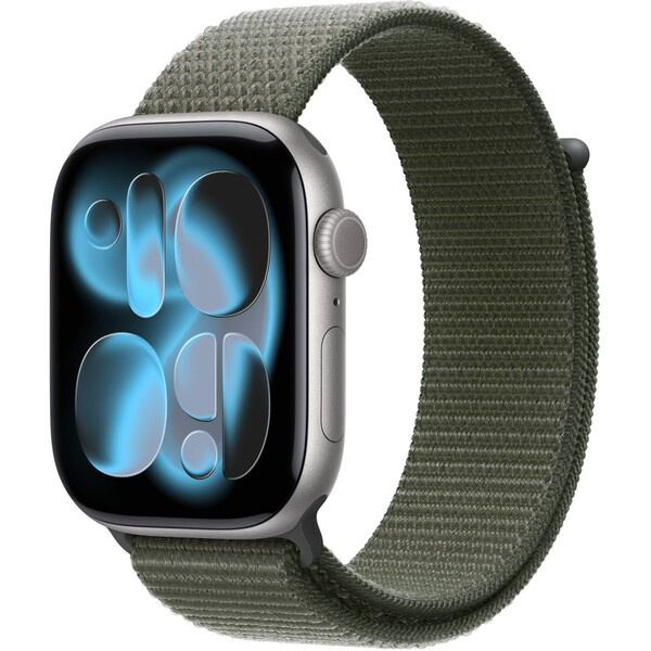 Apple Watch 49/46/45/44mm piniově zelený provlékací sportovní řemínek