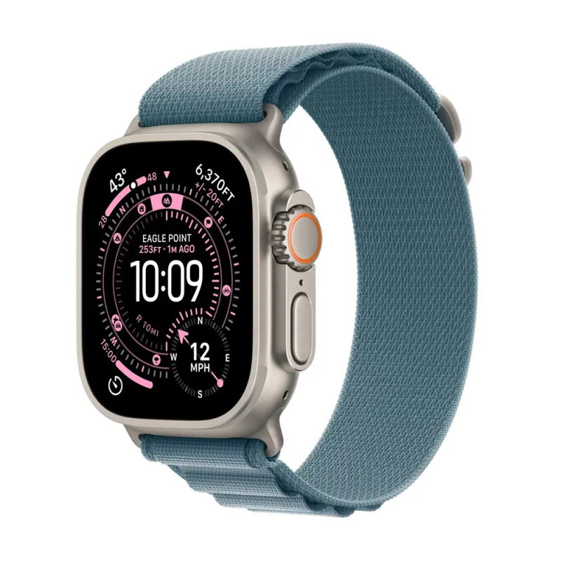 Apple Watch Ultra 3 (2025) 49mm Přírodní titan se světle modrým alpským tahem S