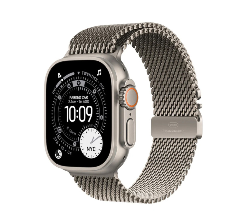 Apple Watch Ultra 3 (2025) 49mm Přírodní titan s přírodně titanovým milánským tahem M
