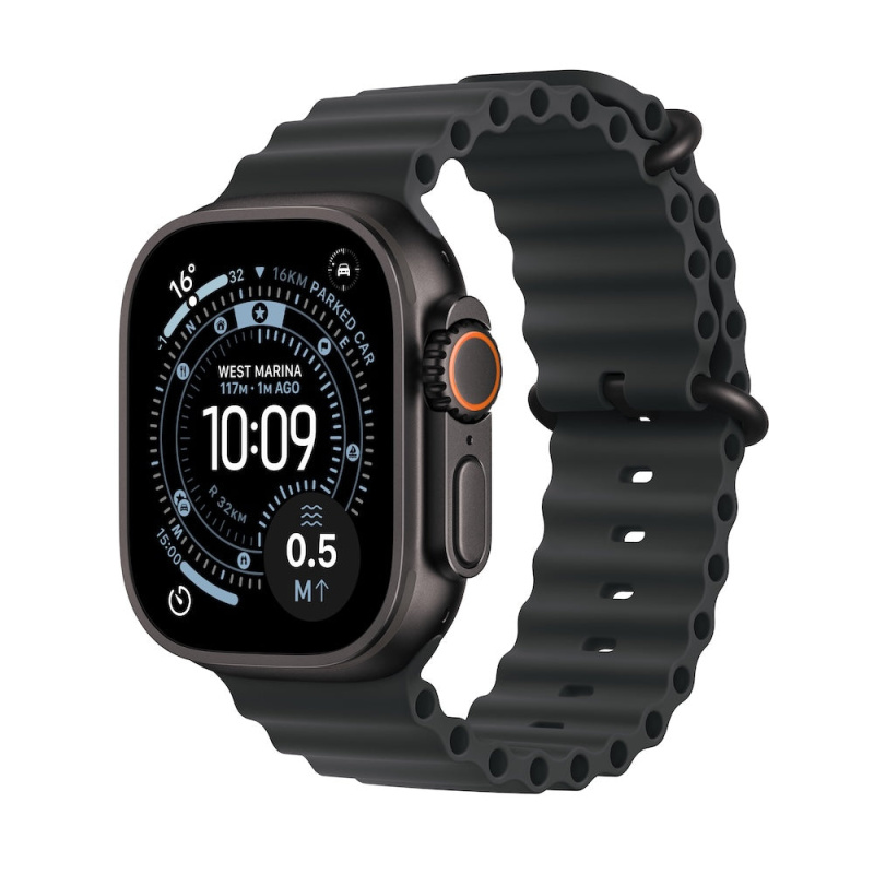 Apple Watch Ultra 3 (2025) 49mm Černý titan s černým oceánským řemínekm