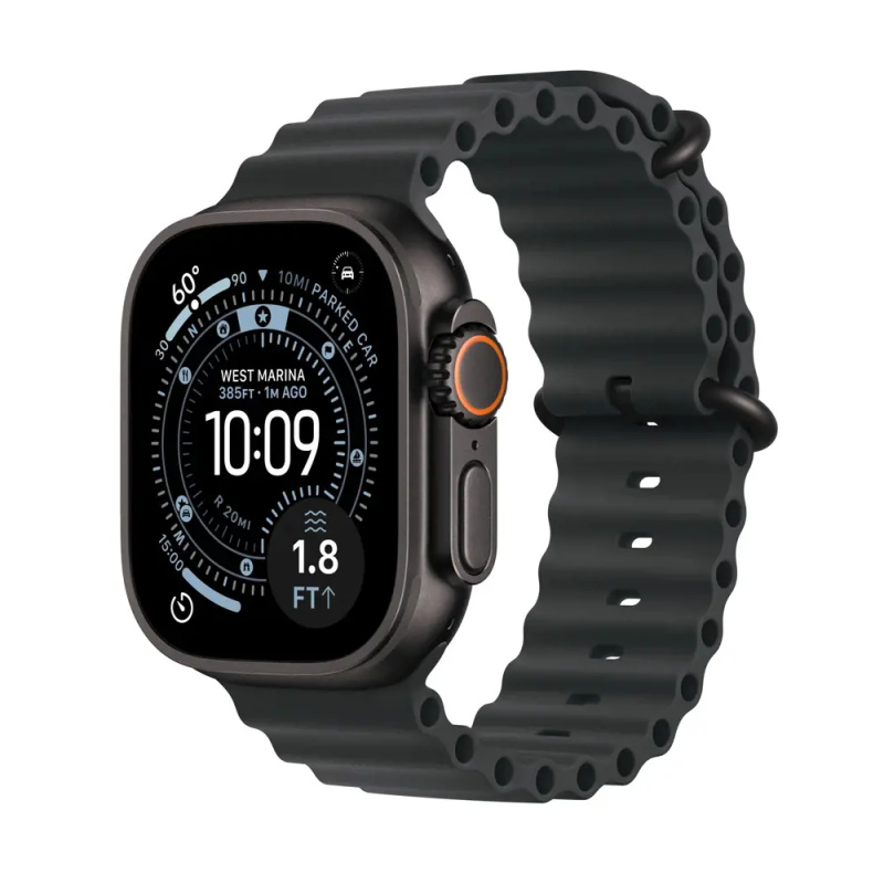 Apple Watch Ultra 3 (2025) 49mm Černý titan s černým oceánským řemínekm