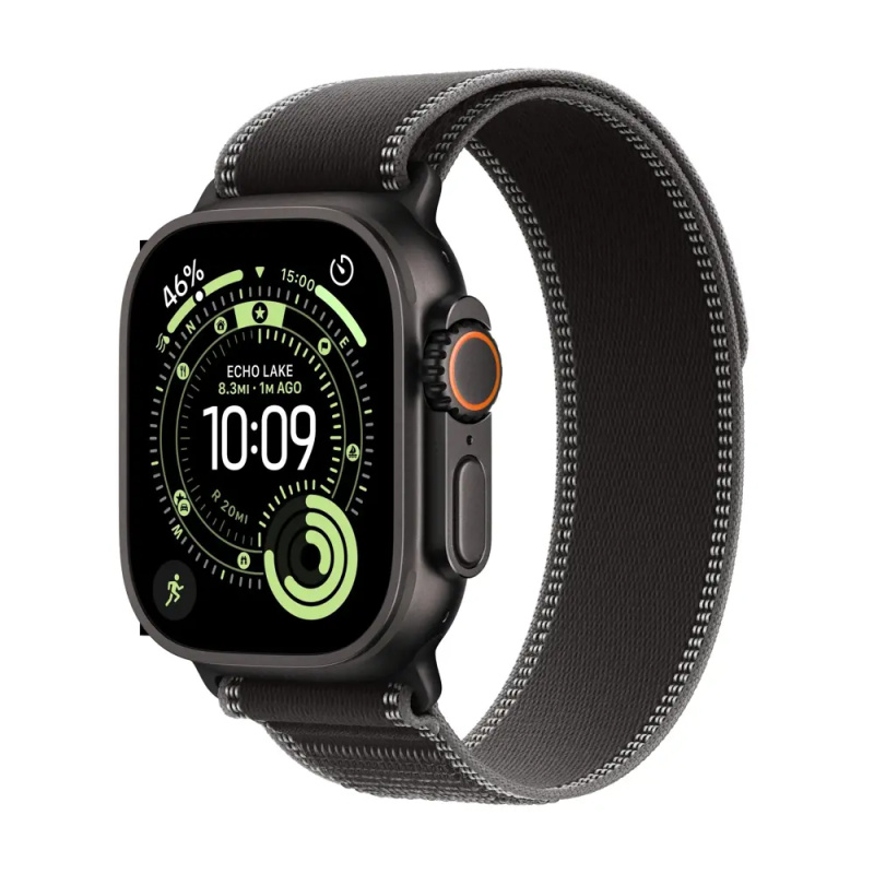 Apple Watch Ultra 3 (2025) 49mm Černý titan s černým/uhlovým trailovým tahem S/M