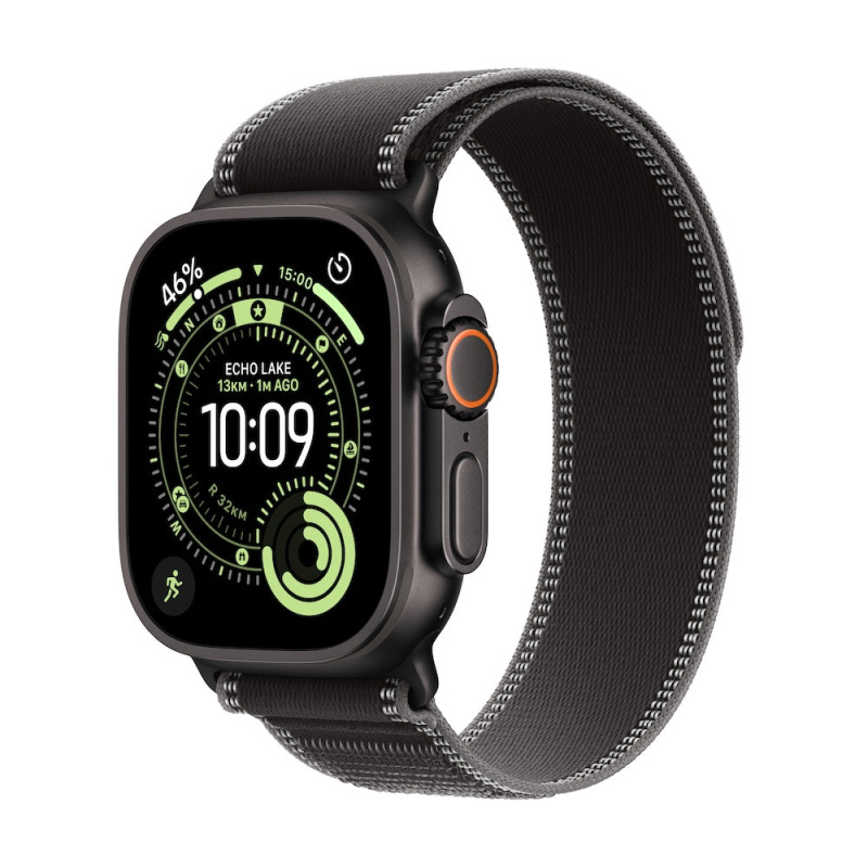 Apple Watch Ultra 3 (2025) 49mm Černý titan s černým/uhlovým trailovým tahem M/L