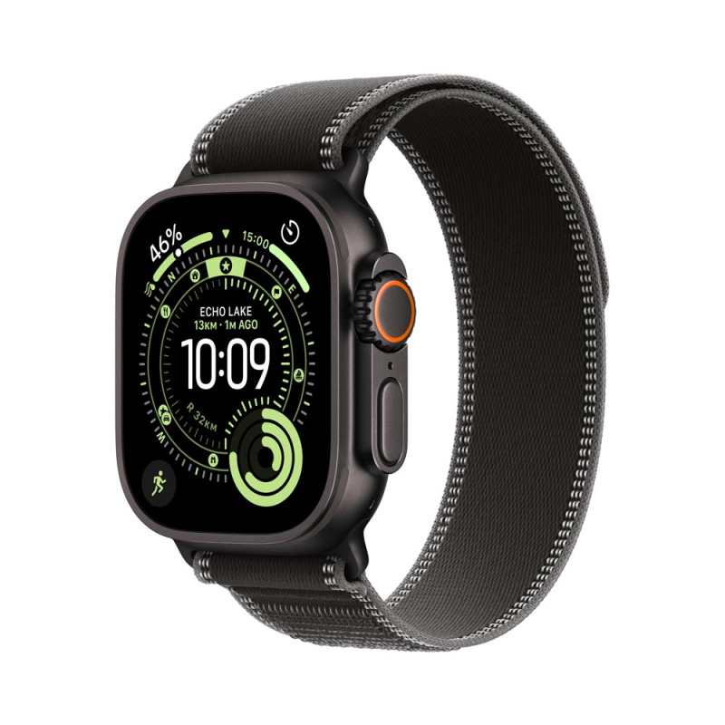 Apple Watch Ultra 3 (2025) 49mm Černý titan s černým/uhlovým trailovým tahem M/L