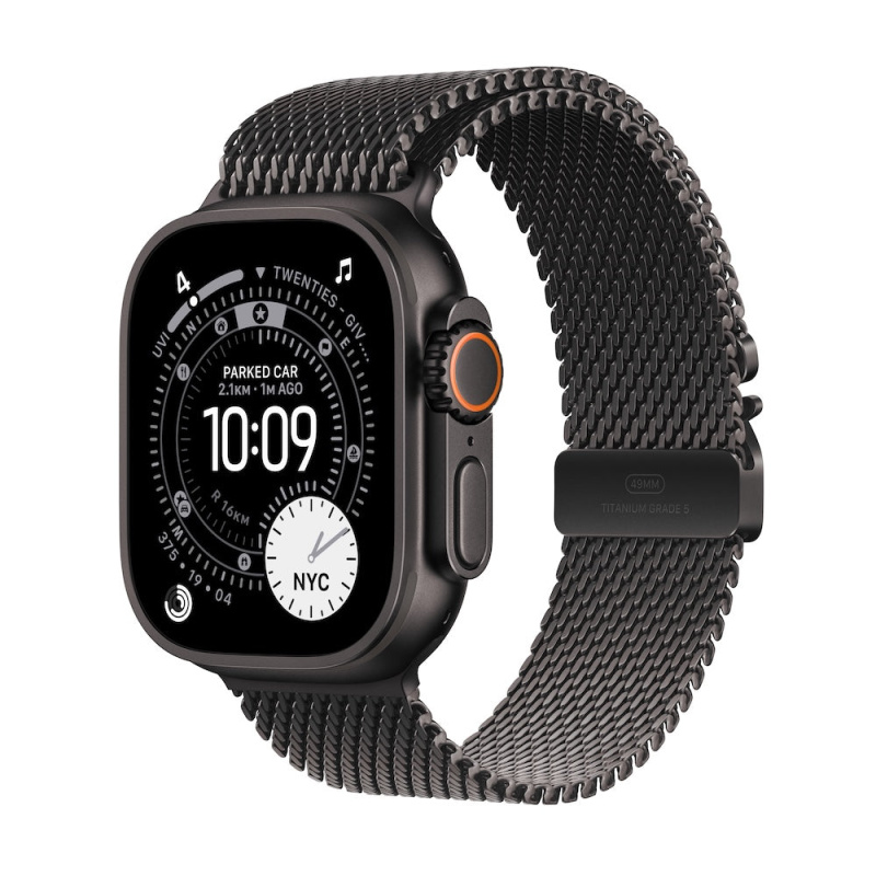 Apple Watch Ultra 3 (2025) 49mm Černý titan s černým titanovým milánským tahem S