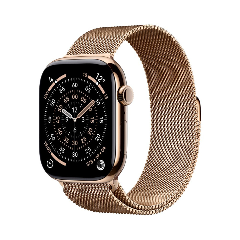 Apple Watch Series 11 Cellular (46mm) Zlatý titan se zlatým milánským tahem S/M
