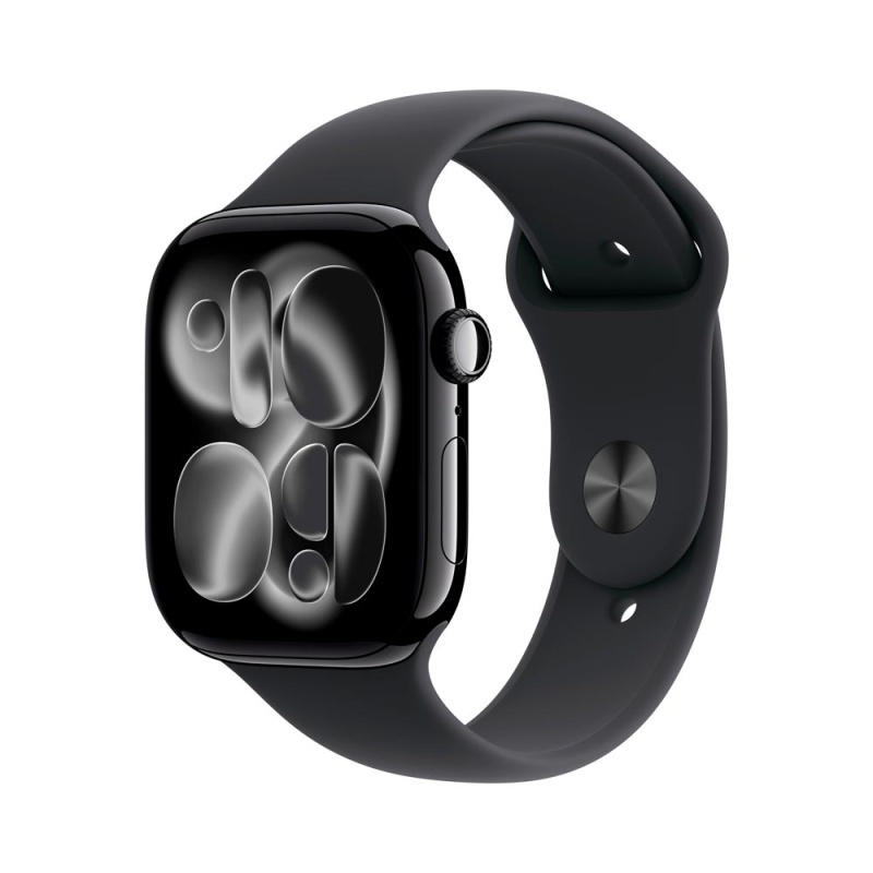 Apple Watch Series 11 Cellular (46mm) Klavírně černý hliník s černým sportovním řemínkem M/L