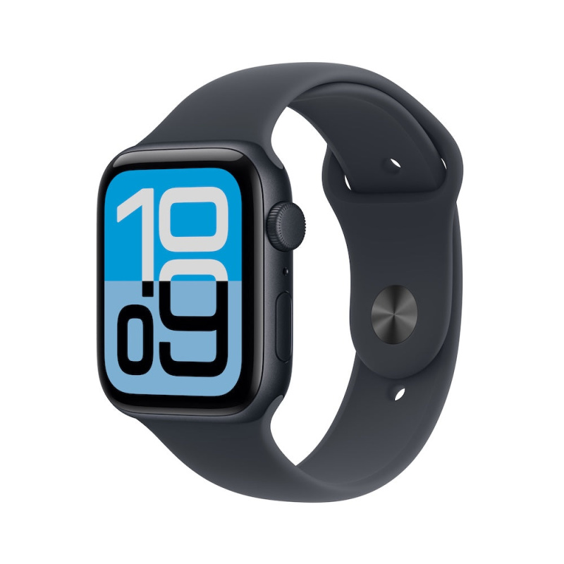 Apple Watch SE 3 (2025) 44mm Temně inkoustový hliník s inkoustovým sportovním řemínkem M/L