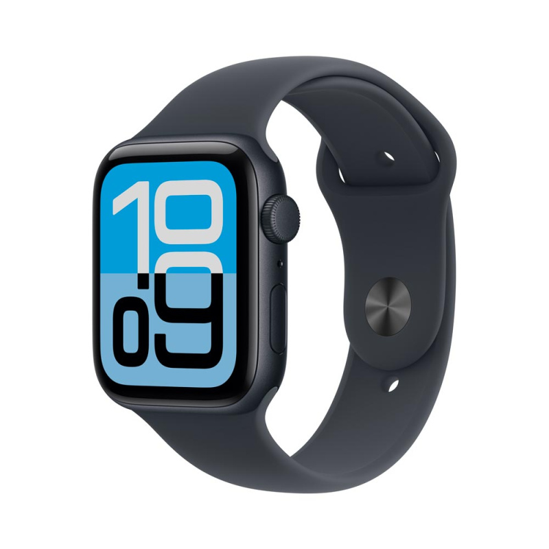 Apple Watch SE 3 (2025) 44mm Temně inkoustový hliník s inkoustovým sportovním řemínkem M/L