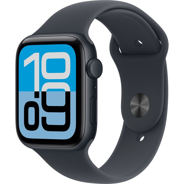 Apple Watch SE 3 (2025) 44mm Temně inkoustový hliník s inkoustovým sportovním řemínkem M/L