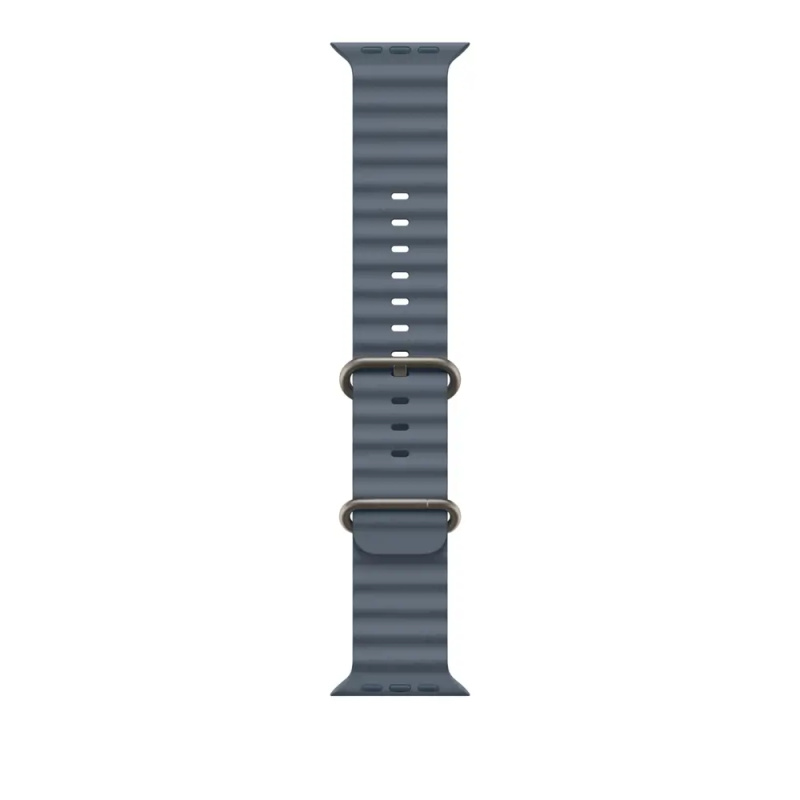 Apple Watch 49/46/45/44mm ocelově modrý Oceánský řemínek přírodní titan