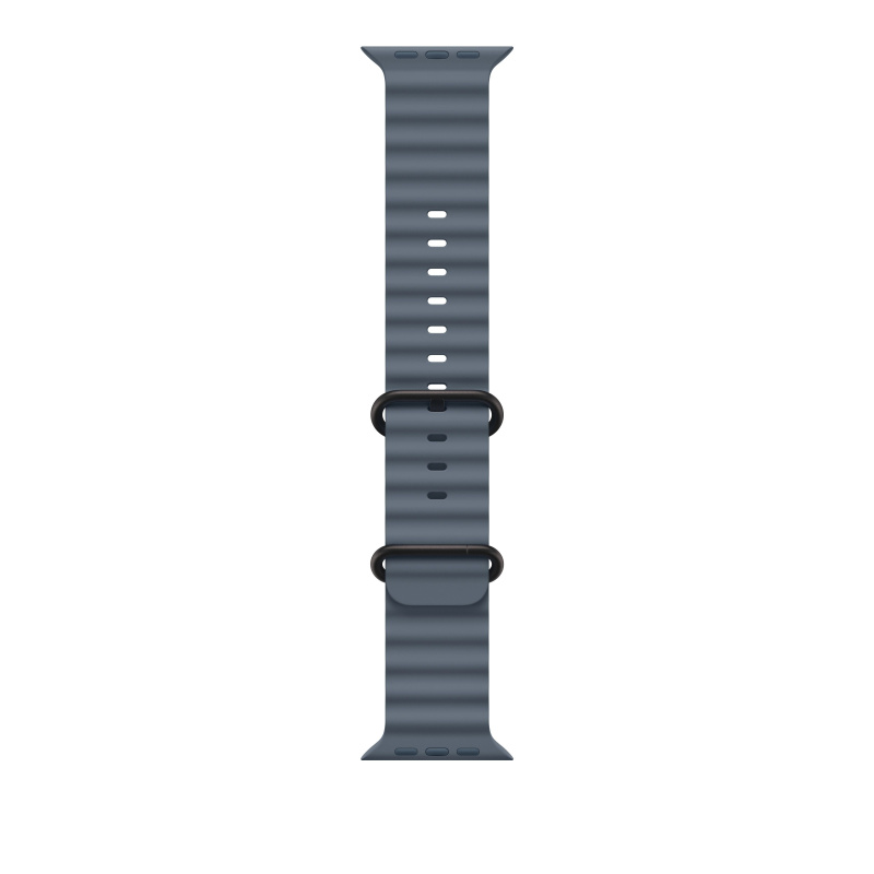 Apple Watch 49/46/45/44mm ocelově modrý Oceánský řemínek černý titan