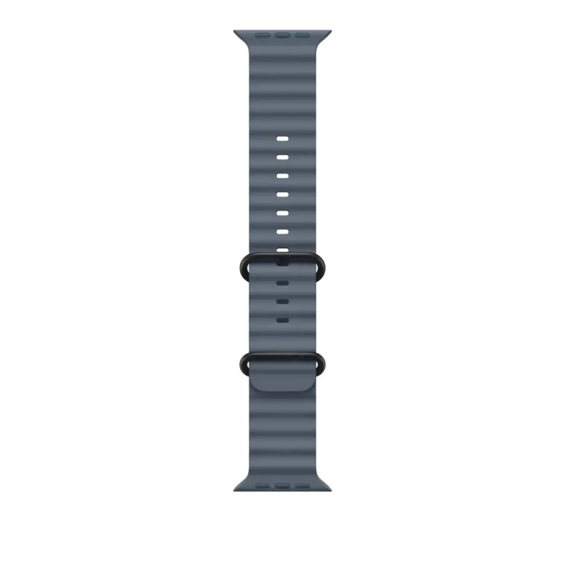 Apple Watch 49/46/45/44mm ocelově modrý Oceánský řemínek černý titan