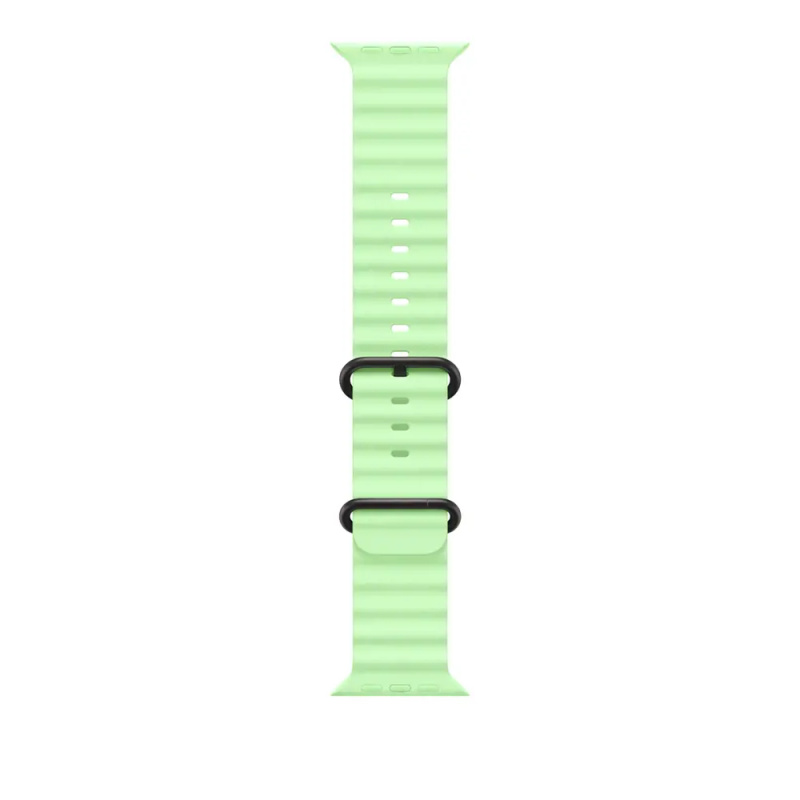 Apple Watch 49/46/45/44mm neonově zelený Oceánský řemínek černý titan