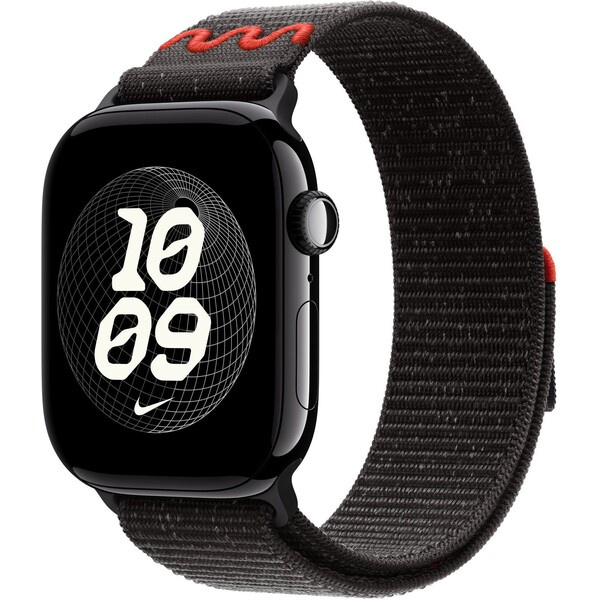 Apple Watch 49/46/45/44mm Midnight Black provlékací sportovní řemínek Nike