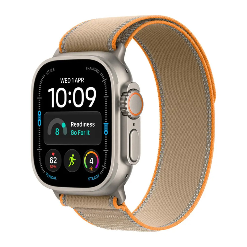 Apple Watch Ultra 4 49mm Přírodní titan s pískovým Trailovým tahem S/M
