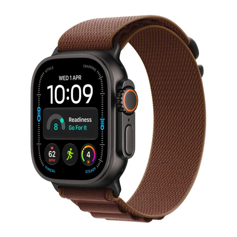 Apple Watch Ultra 4 49mm Černý titan s burgundsky červeným Alpským tahem M